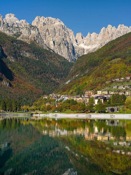 Molveno at lake Lago di Molveno in the Dolomiti di Brenta  Italy-Trentino